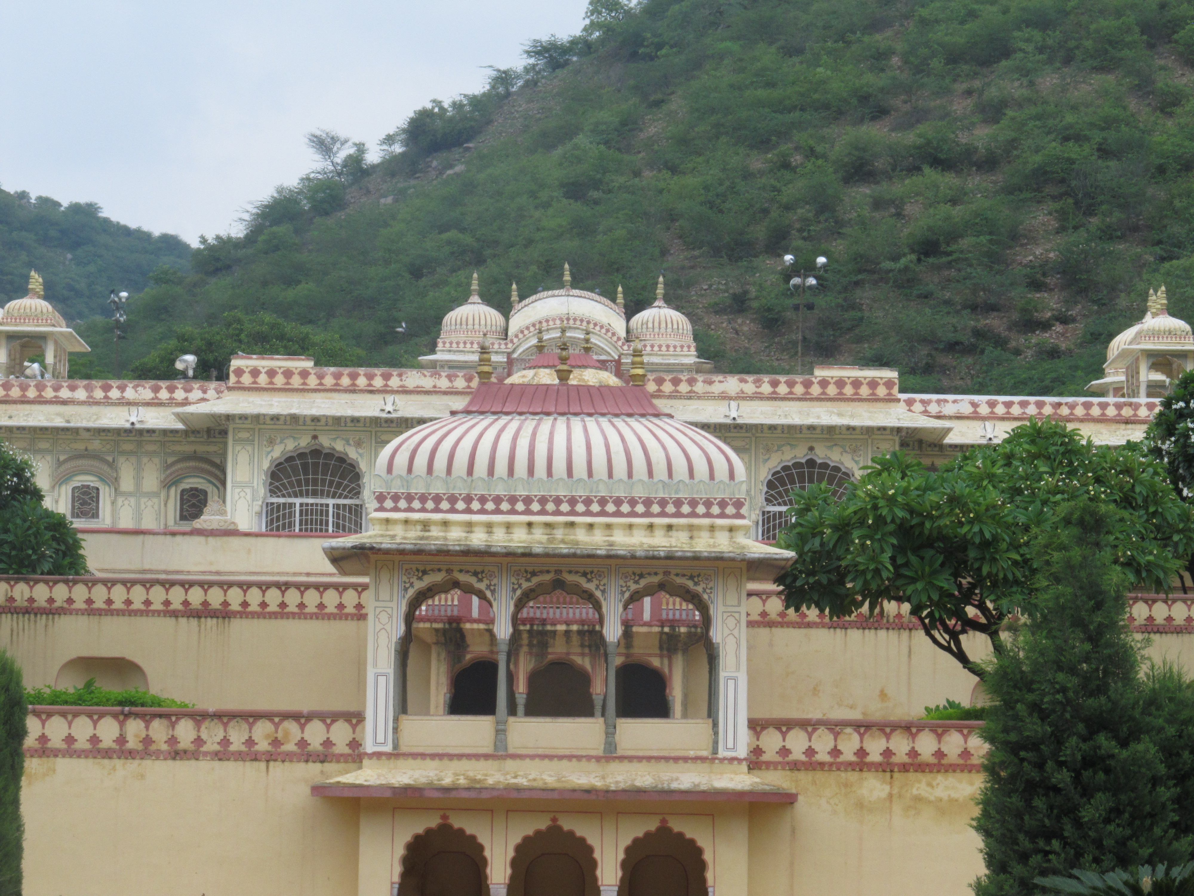 Tiered fountain terraces and garden pavilion at Sisodia Rani Ka Bagh