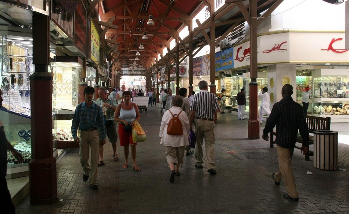 This is a photo showing the Dubai Gold Souk in Deira, Dubai, United Arab Emirates on 31 May 2007.