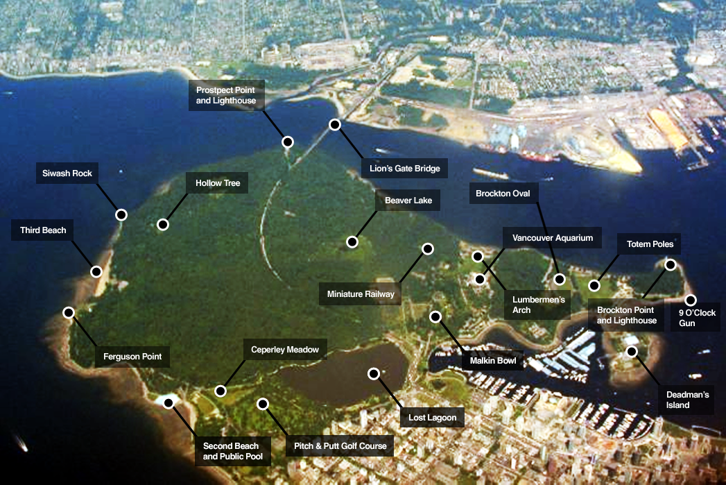 Stanley Park Labeled Aerial Map, by Soggybread