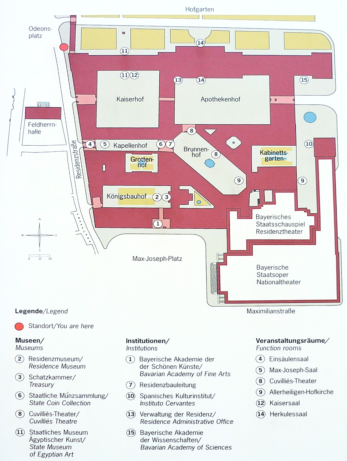 Grundriss der Residenz München (Bayerische Schlösserverwaltung).