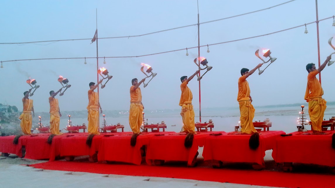Assi Ghat Varanasi morning Aarti on 8 June 2018