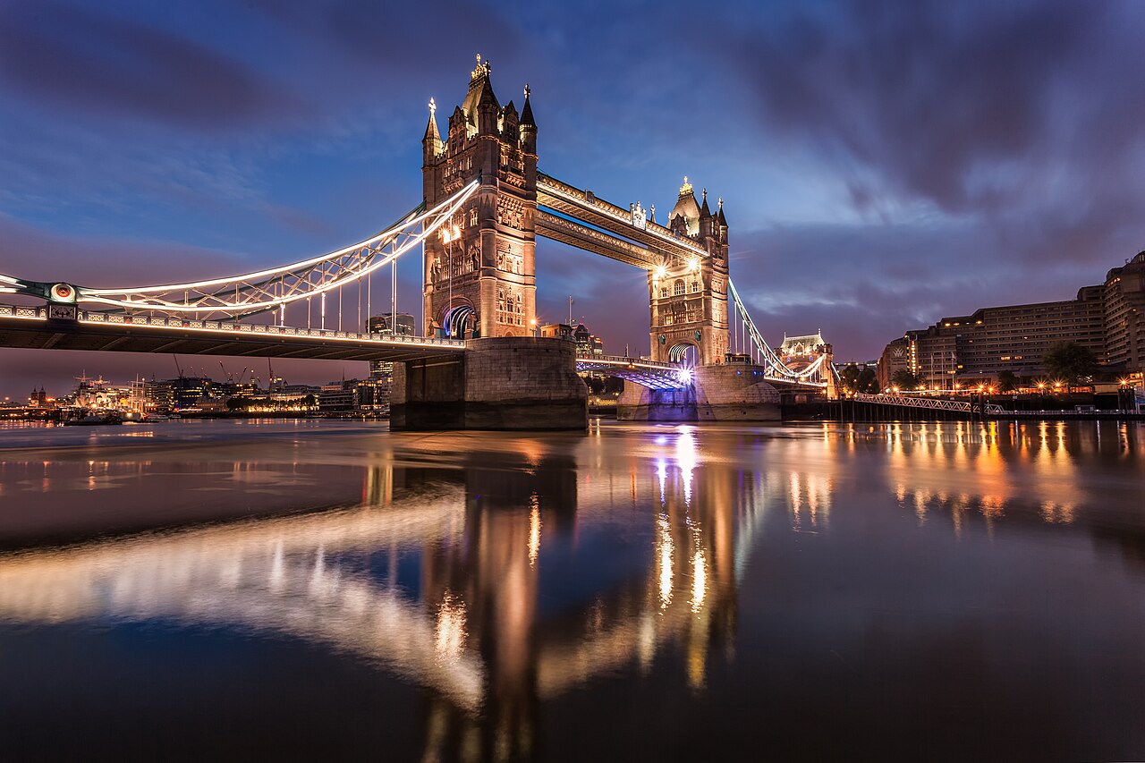 Tower Bridge: pre-dawn light over London's most iconic landmark.