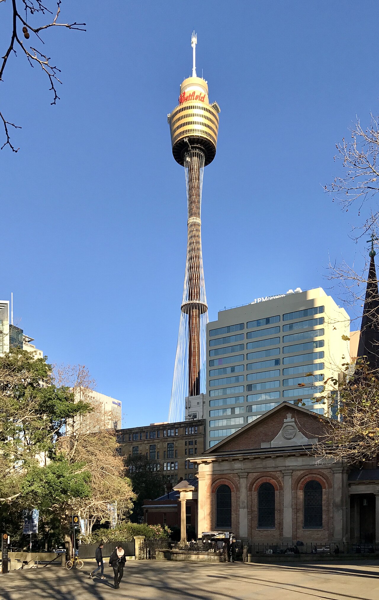Sydney Tower (Centre Point Tower) seen from Queen's Square, Sydney