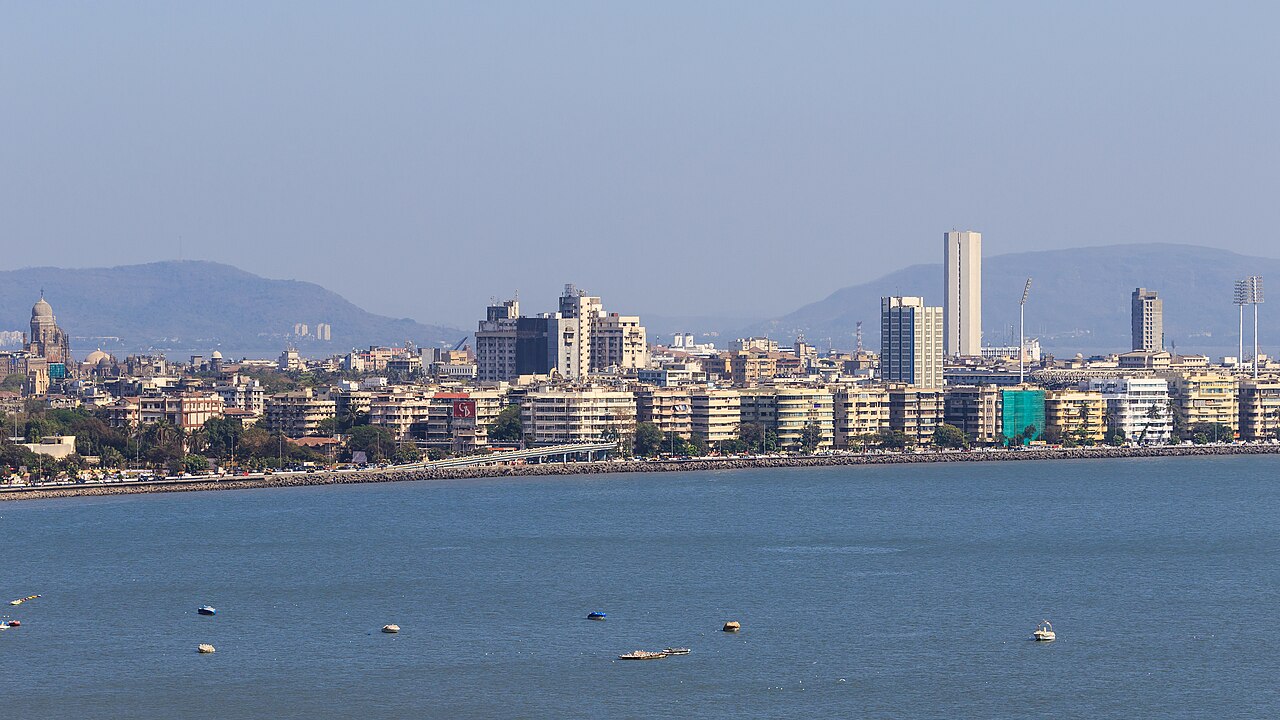 View from Malabar Hill to Marine Drive in Mumbai, India