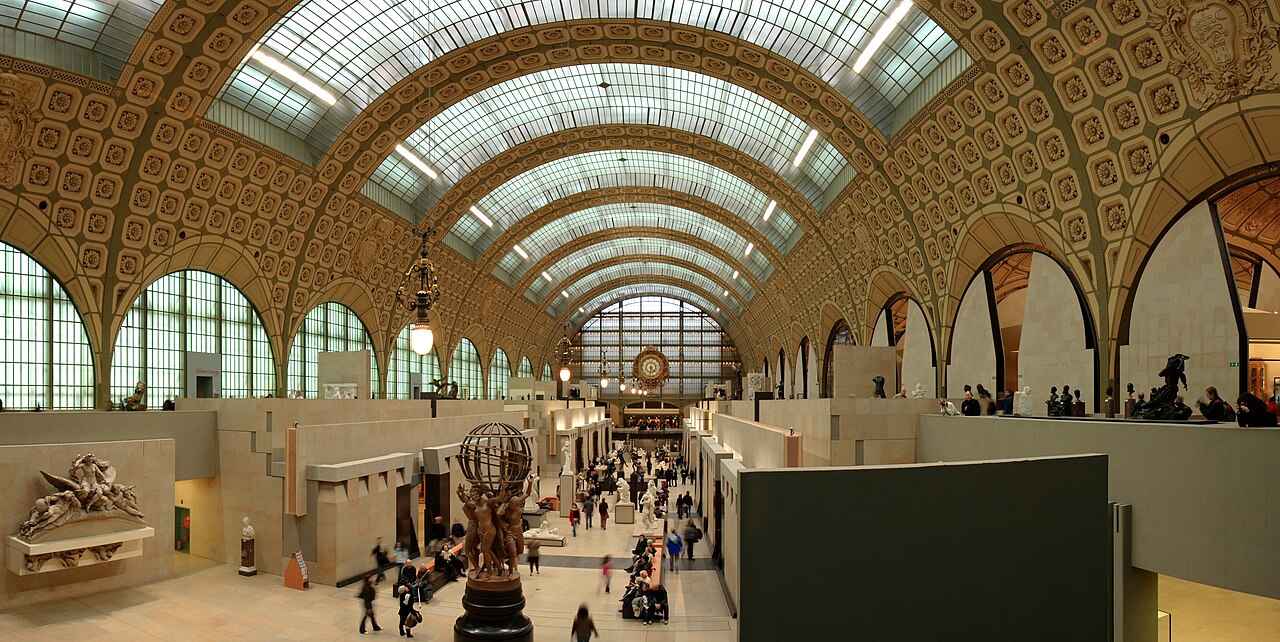 Main alley of the Orsay Museum in Paris, France.