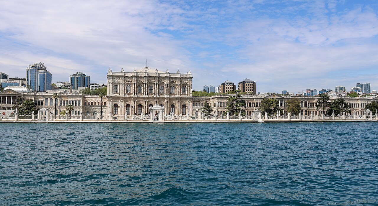Dolmabahçe Palace seen from Bosphorus in Istanbul, Turkey