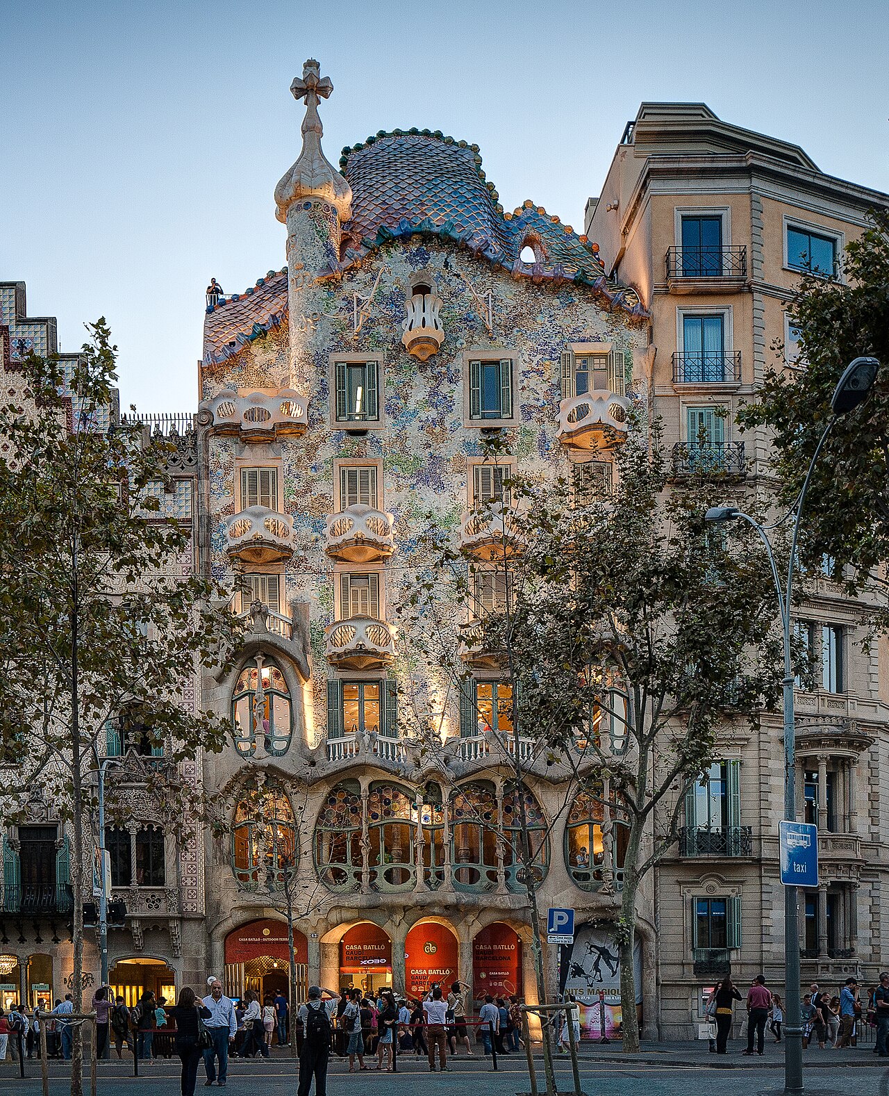 Casa Batlló, a Modernista Antoni Gaudí building on Passeig de Gràcia in Barcelona, Catalonia, Spain