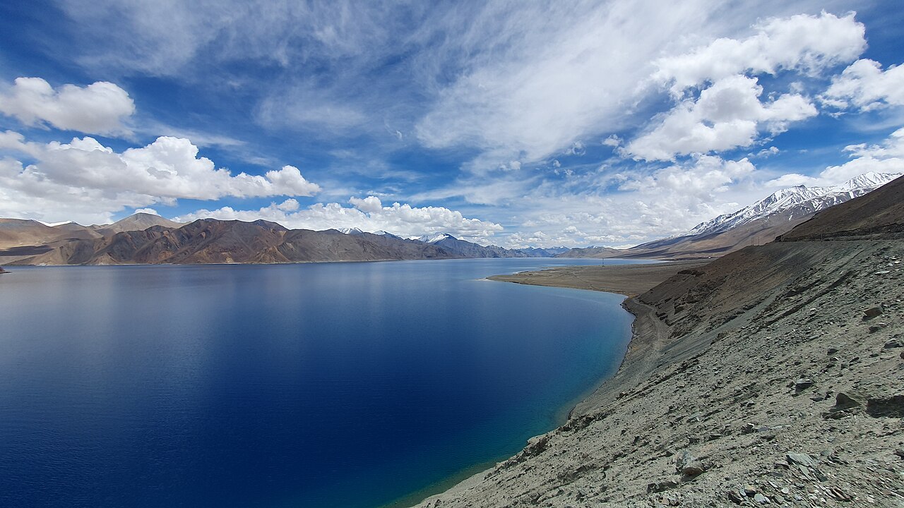 Pangong Tso (Lake) is an endorheic lake, situated at an elevation of about 4,250 meters.