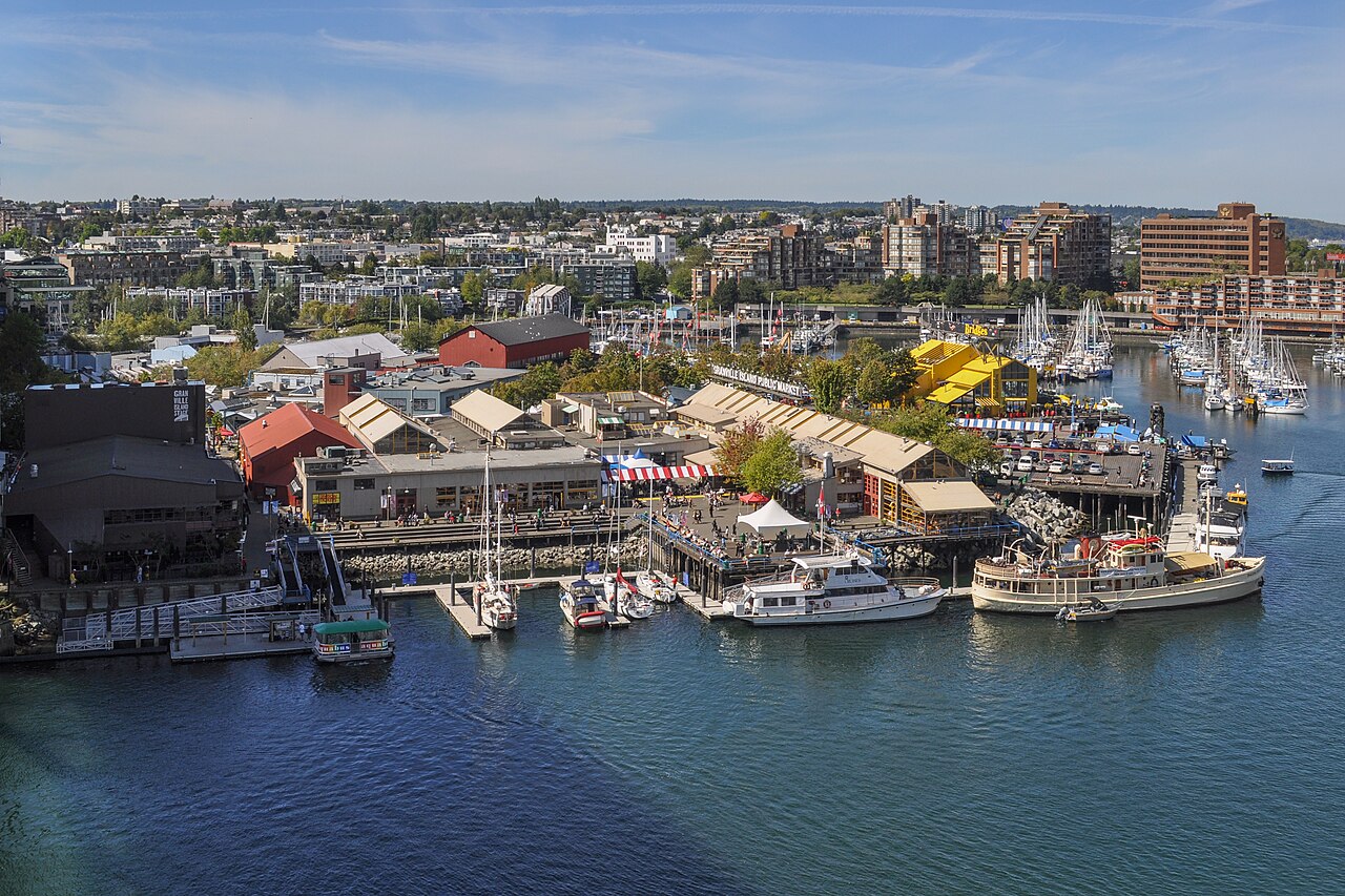 Granville Island view from Granville Bridge in 2010
