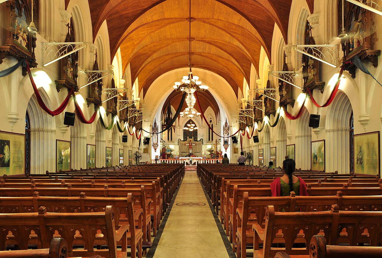 Interior of San Thome Basilica in Chennai, India.