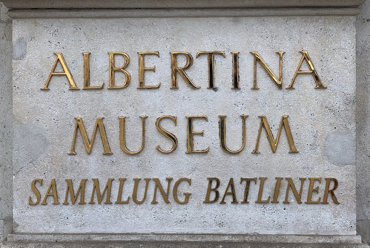 Albertina Museum (inscription), Vienna.