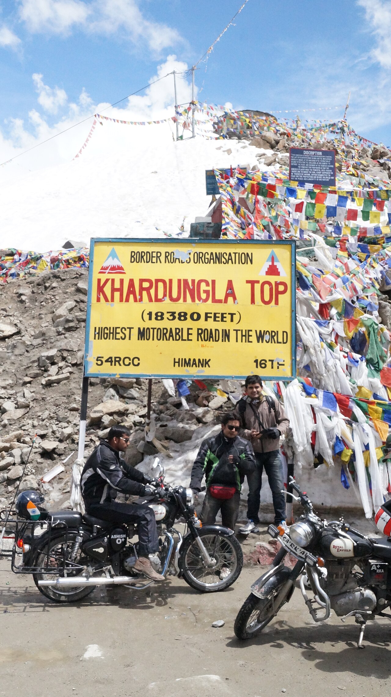 the highest vehicle-accessible pass in the world. A well-graded Indian military road