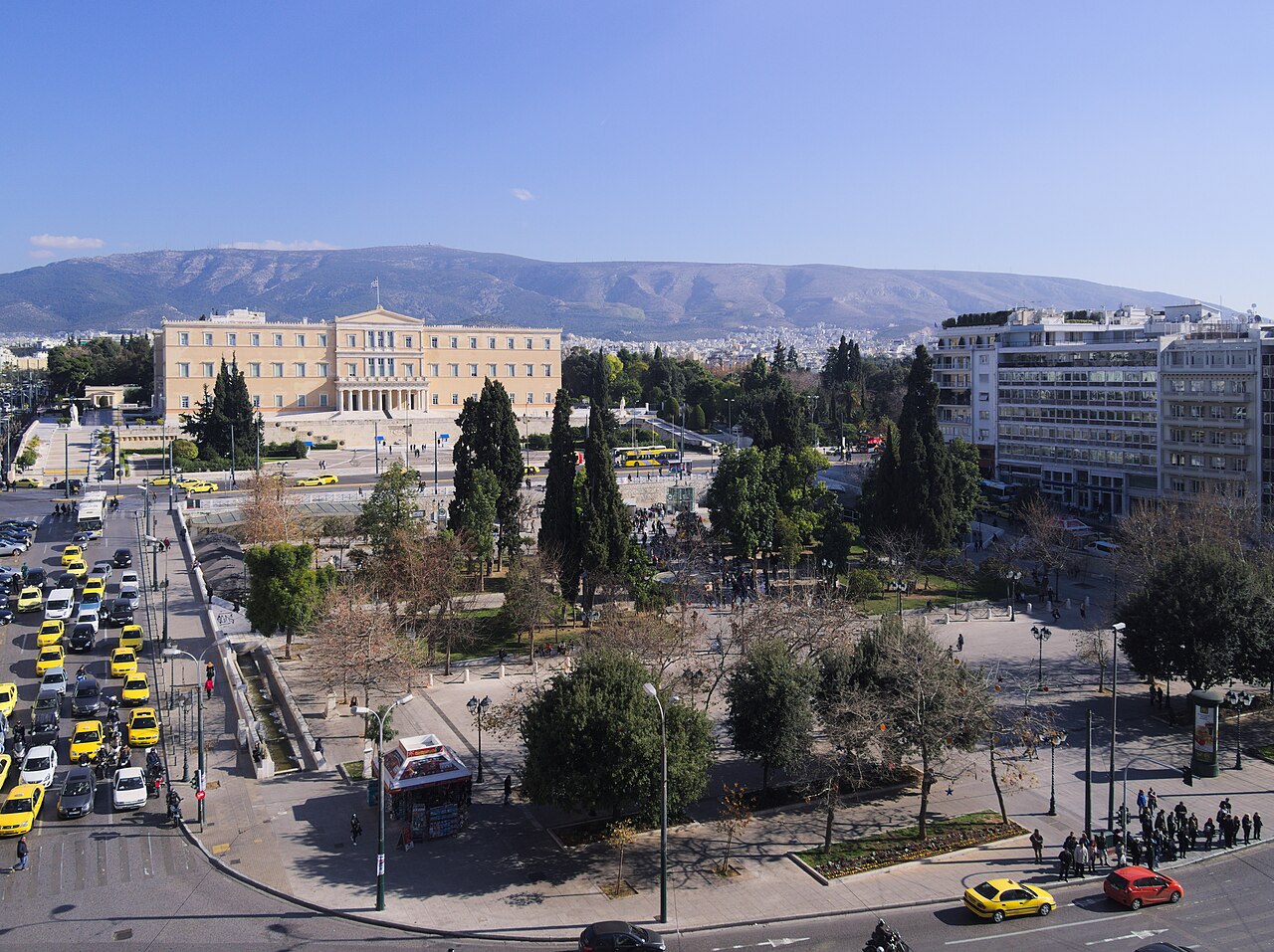 Syntagma square as seen form atop Pallis Mansion.